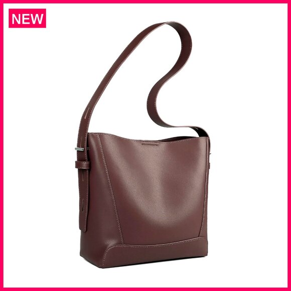 Genuine Leather Tote Bag, Adjustable Strap, Spacious Hobo Purse for Women